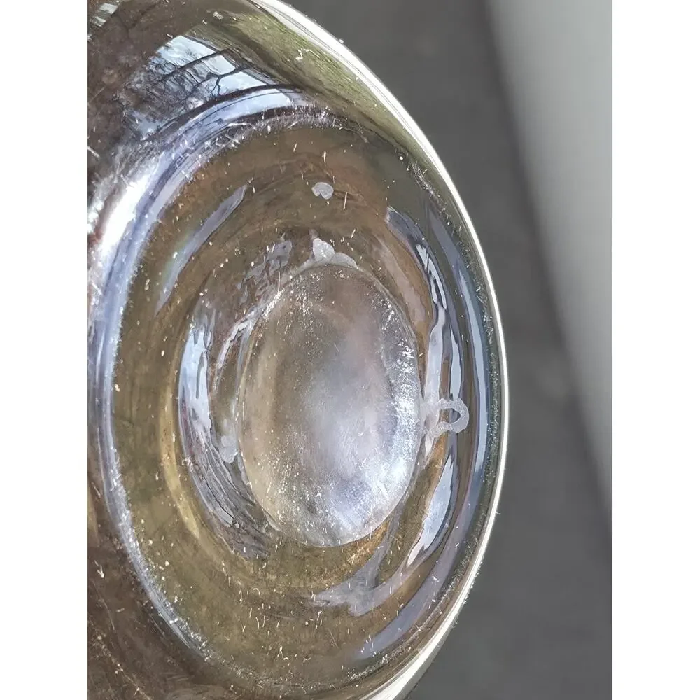 Vintage MCM 18” Swung Glass Vase Smoky Olive Brown Pulled Rim Heavy Base